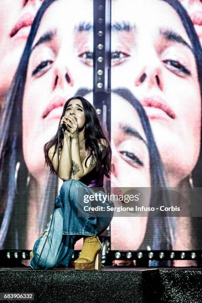 Italian singer-songwriter Levante, born Claudia Lagona, performs on stage at Alcatraz on May 16, 2017 in Milan, Italy.