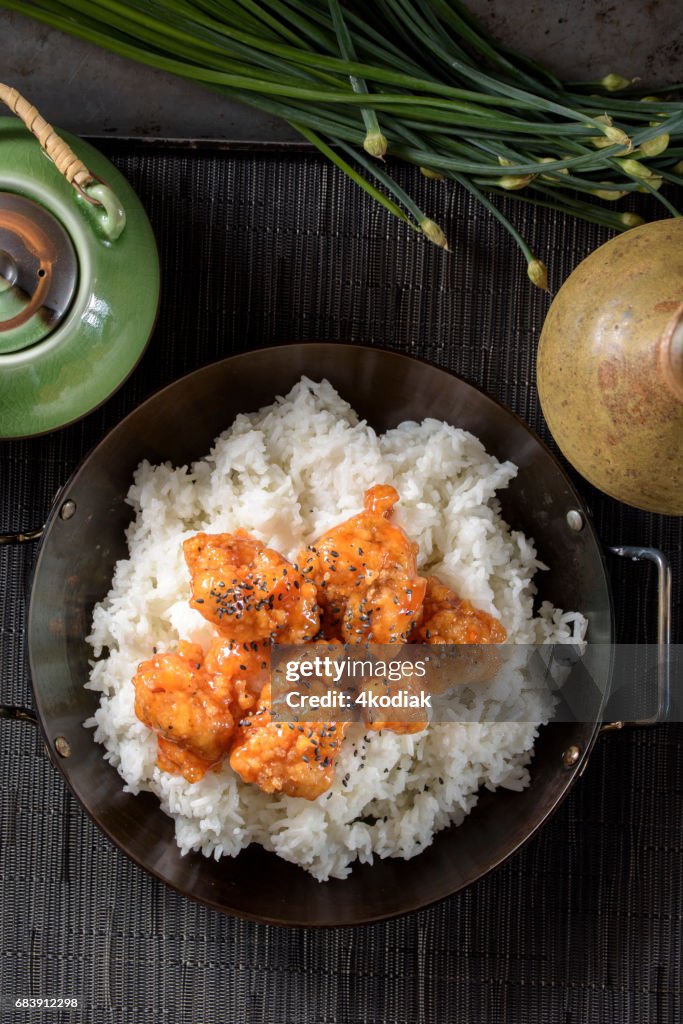 Sweet and Sour Pork over Rice
