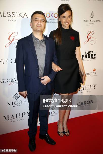 Producer Thomas Langmann and his wife Celine Bosquet attend Global Gift Gala 2017 at Hotel George V on May 16, 2017 in Paris, France.