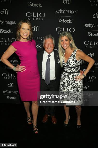 Anchor, ESPN's SportsCenter Face to Face, Clio Sports Host Hannah Storm, Stuart Scott Lifetime Athievement Award Honoree Mario Andretti and...