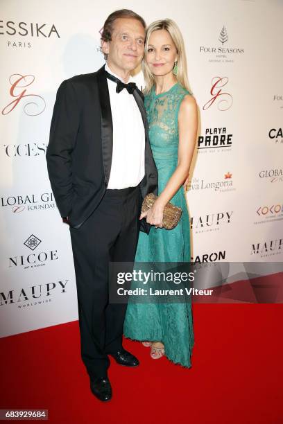 Doctor Frederic Saldmann and his wife Marie Saldmann attend "Global Gift Gala 2017" at Hotel George V on May 16, 2017 in Paris, France.