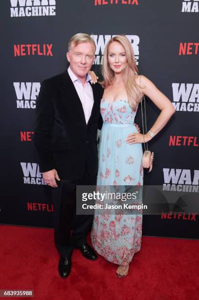Actors Anthony Michael Hall and Lucia Oskerova attend a special screening of the Netflix original film "War Machine" at The Metrograph on May 16,...