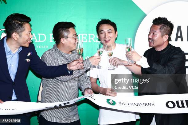 Wanda Group Chairman Wang Jianlin's son Wang Sicong attends the opening ceremony of his friend's new store at Sanlitun on May 16, 2017 in Beijing,...