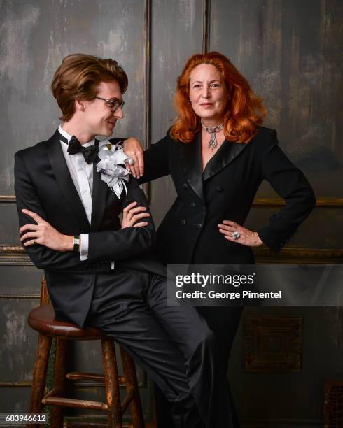 Nolan Bryant and Mary Symons pose in the 2017 Biblio Bash Portrait Studio at the Toronto Reference Library on April 27, 2017 in Toronto, Canada.