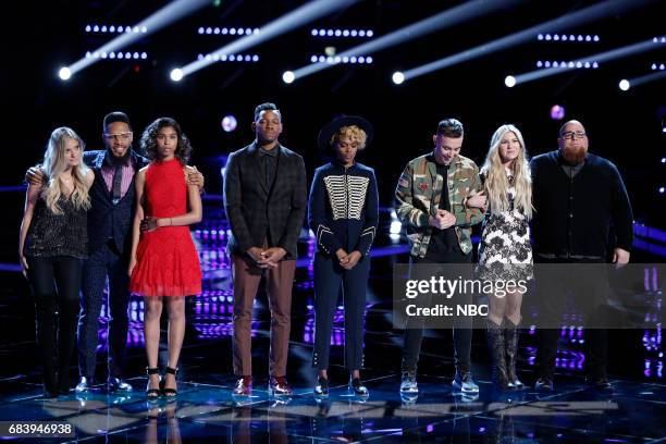 Live Semi Finals" Episode 1218B -- Pictured: Lauren Duski, TSoul, Aliyah Moulden, Chris Blue, Vanessa Ferguson, Hunter Plake, Brennley Brown, Jesse...