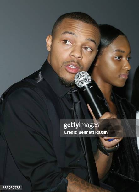 Shad "Bow Wow" Moss speaks at the WE tv's Growing Up Hip Hop Atlanta premiere screening event on May 16, 2017 in New York City.