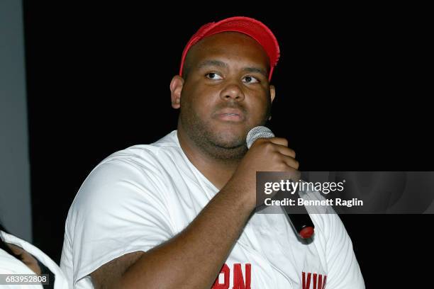 Brandon Barnes speaks at the WE tv's Growing Up Hip Hop Atlanta premiere screening event on May 16, 2017 in New York City.