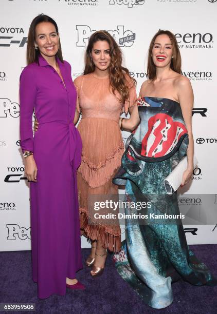 Rosa Parsons, Lorenza Izzo and Carolina Parsons arrives at People en Espanol's 50 Most Beautiful Gala 2017 at Espace on May 16, 2017 in New York City.