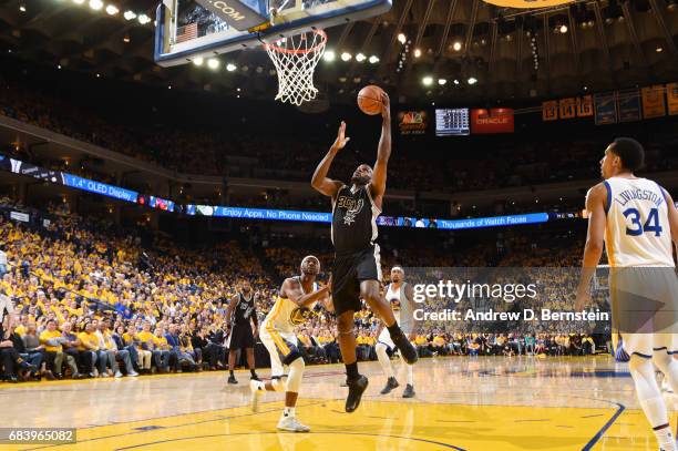 Joel Anthony of the San Antonio Spurs goes up for a shot against the Golden State Warriors during Game Two of the Western Conference Finals of the...