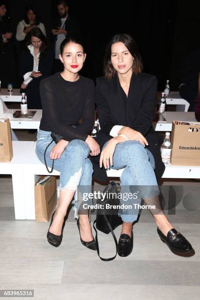 Sara Donaldson and Kaitlyn Ham arrive ahead of the ANNA QUAN show at Mercedes-Benz Fashion Week Resort 18 Collections at Carriageworks on May 17,...