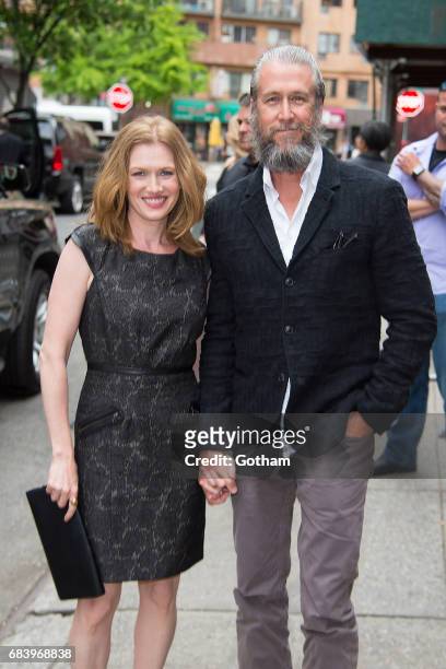 Mireille Enos and Alan Ruck are seen in the Lower East Side on May 16, 2017 in New York City.