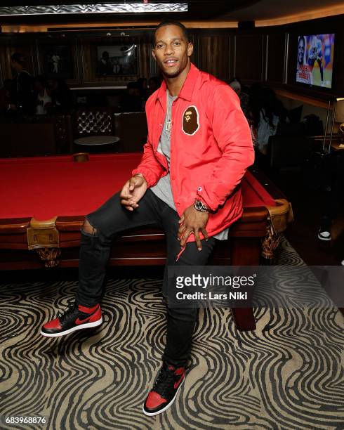 Victor Cruz attends the MTV "Champs vs. Pros" Victor Cruz Screening Party at the 40 / 40 Club on May 16, 2017 in New York City.