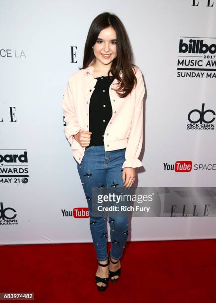 Actress Aubrey Miller attends the '2017 Billboard Music Awards' And ELLE Present Women In Music At YouTube Space LA at YouTube Space LA on May 16,...