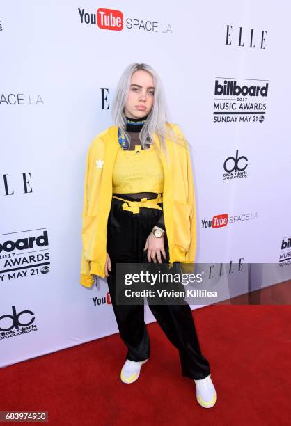 Singer Billie Eilish attends the '2017 Billboard Music Awards' And ELLE Present Women In Music At YouTube Space LA at YouTube Space LA on May 16,...