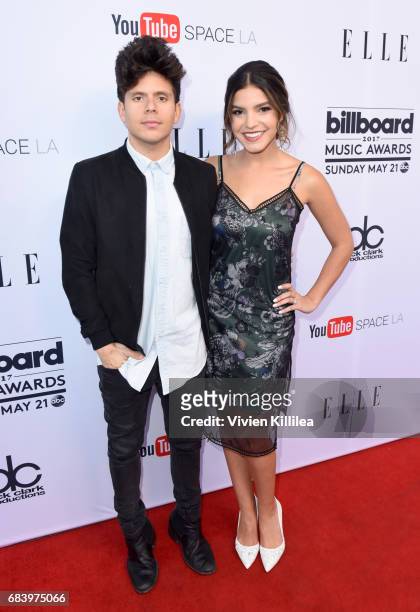 Hosts Rudy Mancuso and Alexys Gabrielle attend the '2017 Billboard Music Awards' And ELLE Present Women In Music at YouTube Space LA on May 16, 2017...