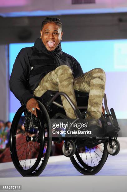 Model poses on the runway during the Design For Disability gala on May 16, 2017 in New York City.