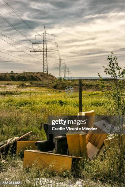 suburban landscape - basura stock-fotos und bilder