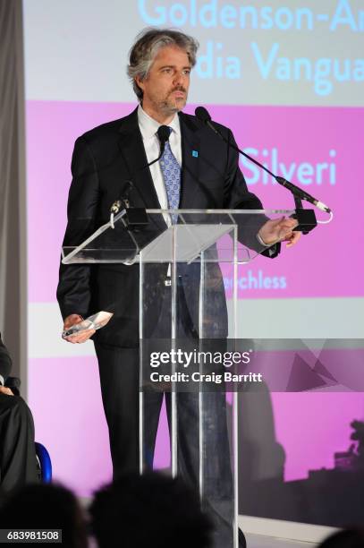 Winner of the Goldenson-Arbus Media Vanguard award, Scott Silveri speaks onstage during the Design For Disability gala on May 16, 2017 in New York...