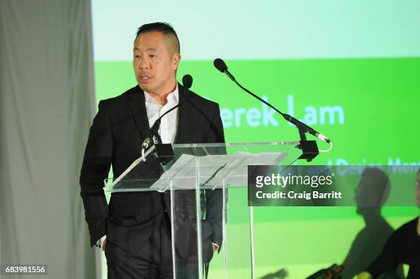 Fashion designer Derek Lam speaks onstage during the Design For Disability gala on May 16, 2017 in New York City.