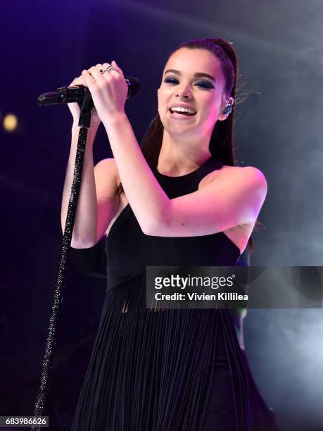Singer Hailee Steinfeld performs onstage during the '2017 Billboard Music Awards' And ELLE Present Women In Music At YouTube Space LA at YouTube...