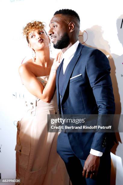 Singer Tal and Ralph Beaubrun attend the "Global Gift, the Eva Foundation" Gala : Photocall at Hotel George V on May 16, 2017 in Paris, France.