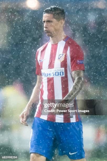 Fernando Torres of Atletico de Madrid reacts during their 2016-17 UEFA Champions League Semifinals 2nd leg match between Atletico de Madrid and Real...