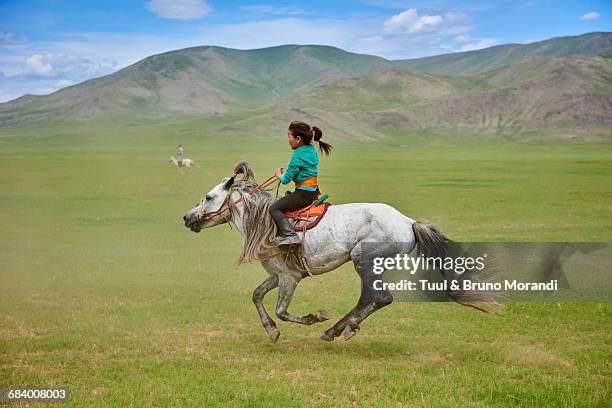 mongolia, naadam festival, horse racing - mongolian kids stock pictures, royalty-free photos & images