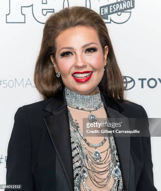 Singer-songwriter, actress Thalia Mottola arrives at People en Espanol's 50 Most Beautiful Gala 2017 at Espace on May 16, 2017 in New York City.