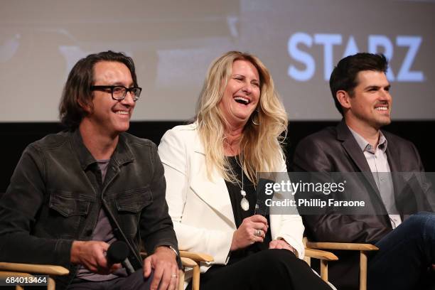 Brian Reitzell, Bernice Howes, and Brad North speak onstage at the "American Gods" Crafts FYC Event at Linwood Dunn Theater on May 16, 2017 in Los...