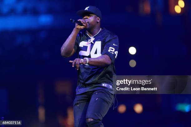 Rapper Casanova performs on stage during the Chris Brown The Party Tour at Honda Center on May 16, 2017 in Anaheim, California.