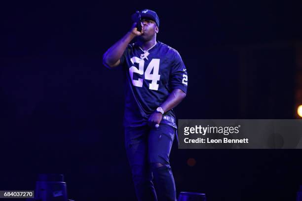 Rapper Casanova performs on stage during the Chris Brown The Party Tour at Honda Center on May 16, 2017 in Anaheim, California.