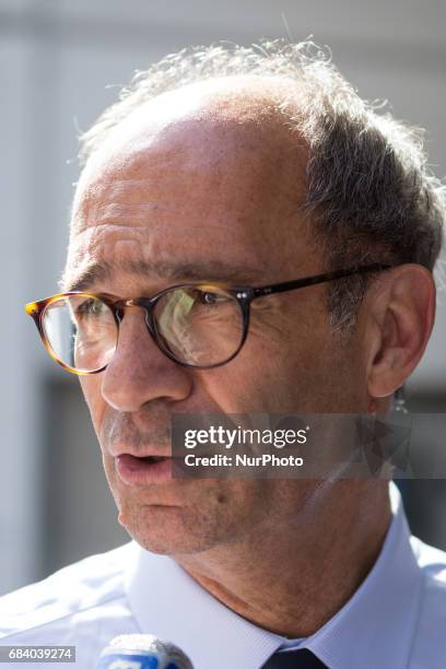 Eric Woerth in Paris, France, on May 16, 2017 for a LR Right Wing Party meeting after French Presidential Election.