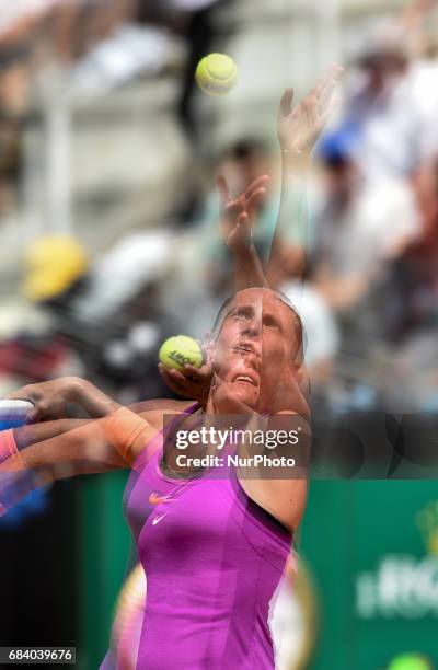 Roberta Vinci in action during his match against Ekaterina Makarova - Internazionali BNL d'Italia 2017 on May 16, 2017 in Rome, Italy.