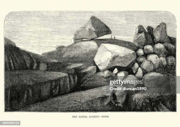 illustrations, cliparts, dessins animés et icônes de tandil bascule pierre, argentine, 1872 - strate géologique