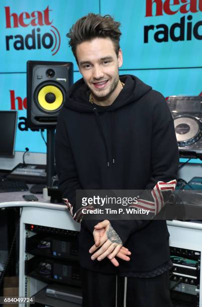 Liam Payne poses for a photo during a visit to heat Radio at Golden Sqaure on May 2, 2017 in London, England.