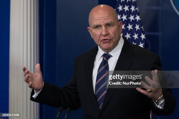 National Security Advisor H. R. McMaster delivered the press briefing in the James S. Brady Press Briefing Room of the White House, on Tuesday, May...