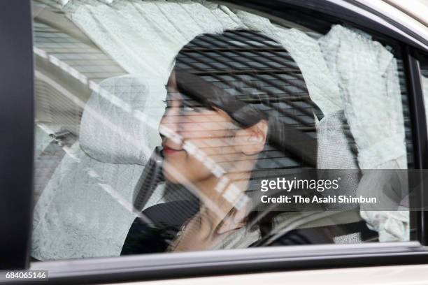 Princess Mako of Akishino is seen on arrival at her workplace, a day after Shinichiro Yamamoto, grand steward of the Imperial Household Agency,...