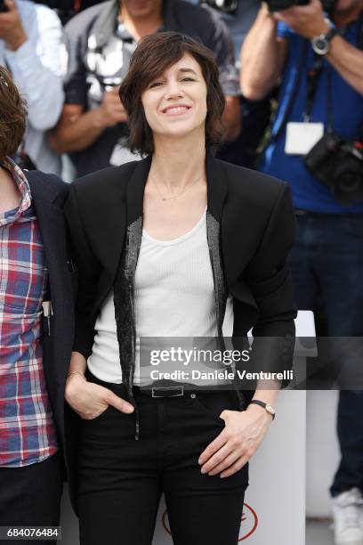 Actress Charlotte Gainsbourg attends the "Ismael's Ghosts " photocall during the 70th annual Cannes Film Festival at Palais des Festivals on May 17,...