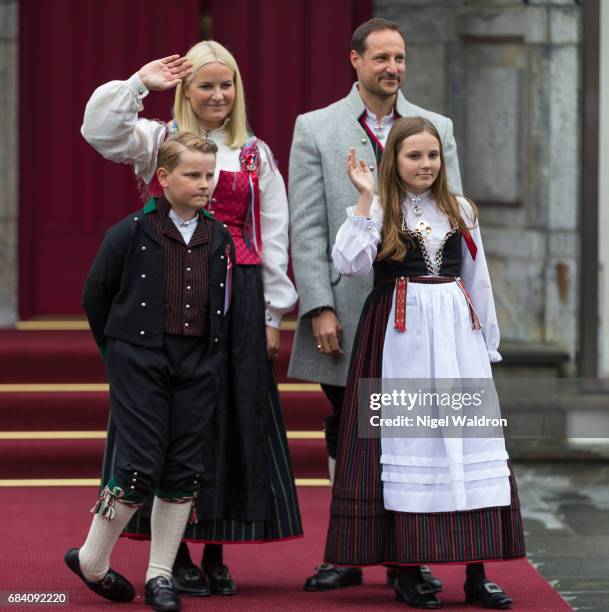 Princess Mette Marit of Norway, Prince Haakon of Norway, Prince Sverre Magnus of Norway, Princess Ingrid Alexandra of Norway during the children's...