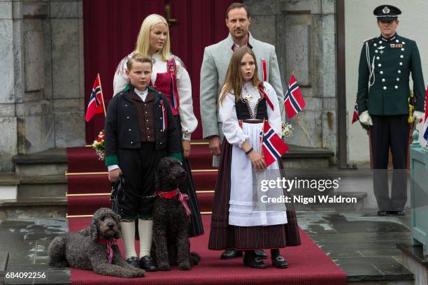 Princess Mette Marit of Norway, Prince Haakon of Norway, Prince Sverre Magnus of Norway, Princess Ingrid Alexandra of Norway during the children's...