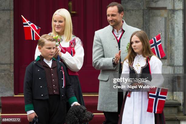 Princess Mette Marit of Norway, Prince Haakon of Norway, Prince Sverre Magnus of Norway, Princess Ingrid Alexandra of Norway during the children's...