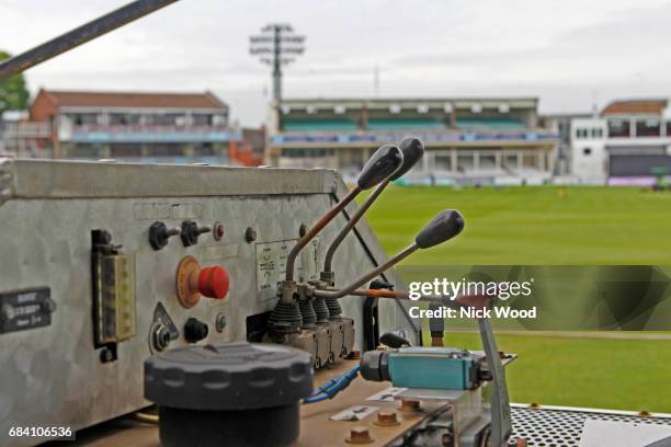 Controls of the blotter prior to the start of the Royal London One-Day Cup between Kent and Essex at the Spitfire Ground on May 17, 2017 in...