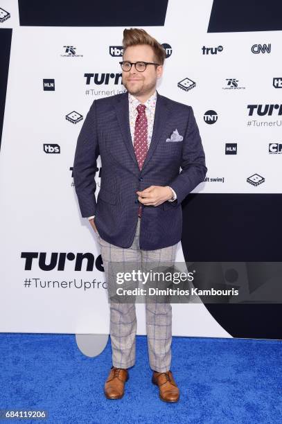 Adam Conover attends the Turner Upfront 2017 arrivals on the red carpet at The Theater at Madison Square Garden on May 17, 2017 in New York City....