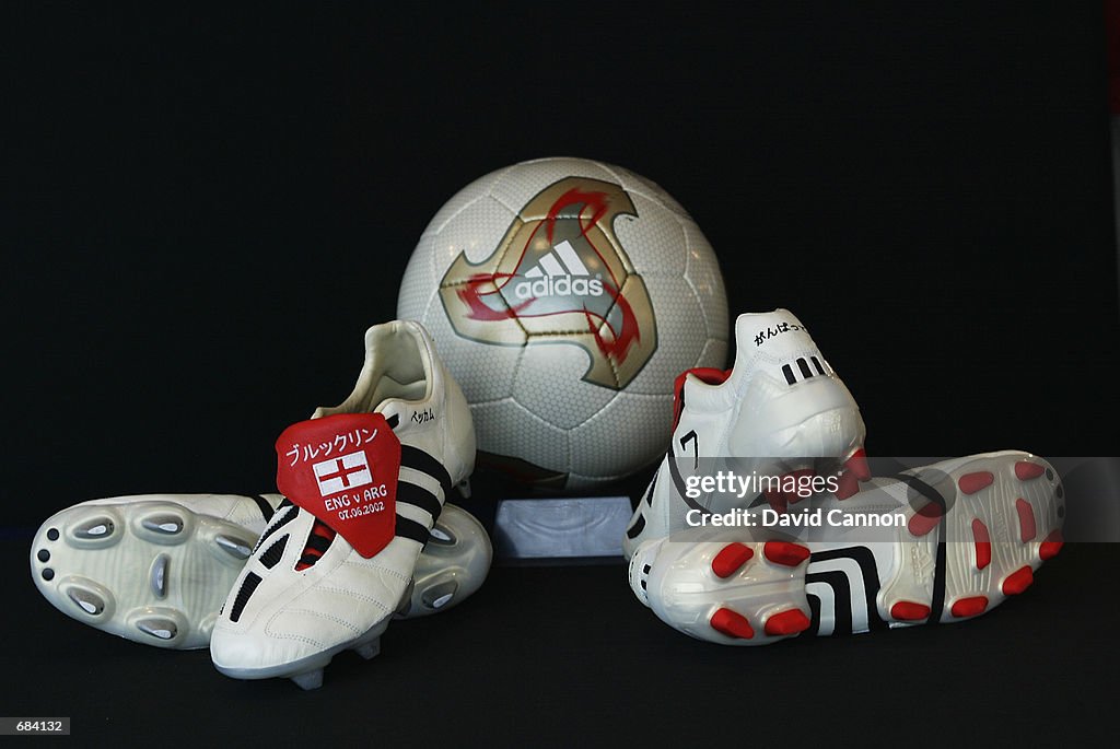 Adidas Fevernova matchball with David Beckham adidas boots