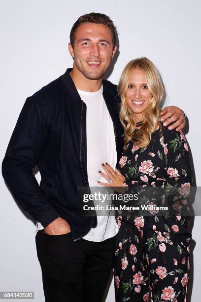 Sam Burgess and Phoebe Burgess arrive ahead of the Ellery X Etihad Airways event at Mercedes-Benz Fashion Week Resort 18 Collections at The Elston...