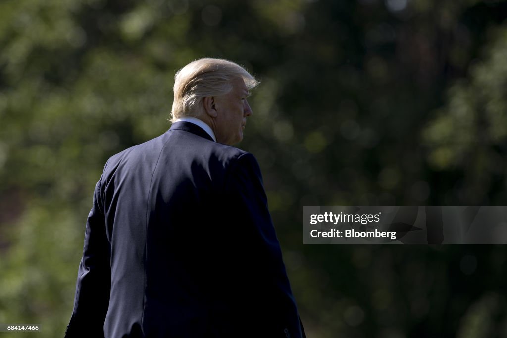 President Trump Departs White House To Travel To Groton, Connecticut