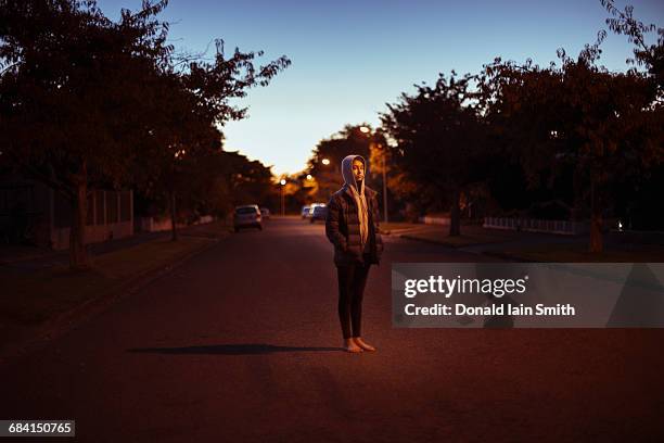 girl on street late evening - smith street stock pictures, royalty-free photos & images
