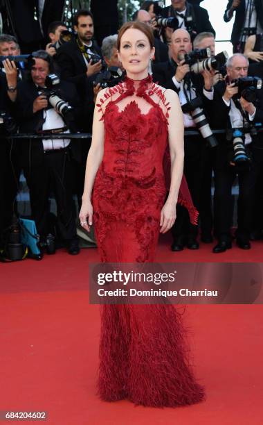 Actress Julianne Moore attends the "Ismael's Ghosts " screening and Opening Gala during the 70th annual Cannes Film Festival at Palais des Festivals...