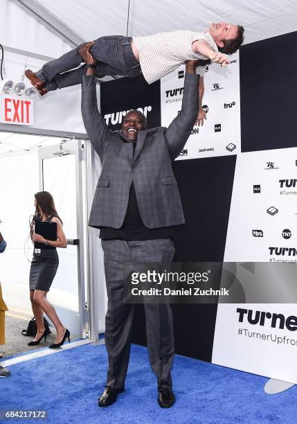 Shaquille O'Neal and Breckin Meyer attend the 2017 Turner Upfront at Madison Square Garden on May 17, 2017 in New York City.