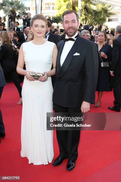 Princess Stephanie of Luxembourg and Prince Guillaume of Luxembourg attend the "Ismael's Ghosts " screening and Opening Gala during the 70th annual...